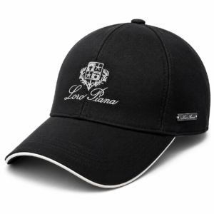 Loro Piana Black Luxury Embroidered Baseball Cap