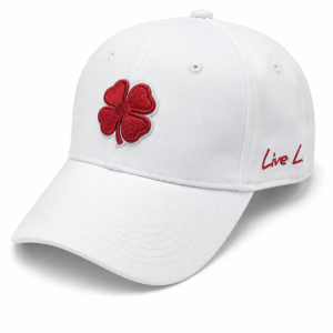 Live.L Red Clover Embroidered Cap – White