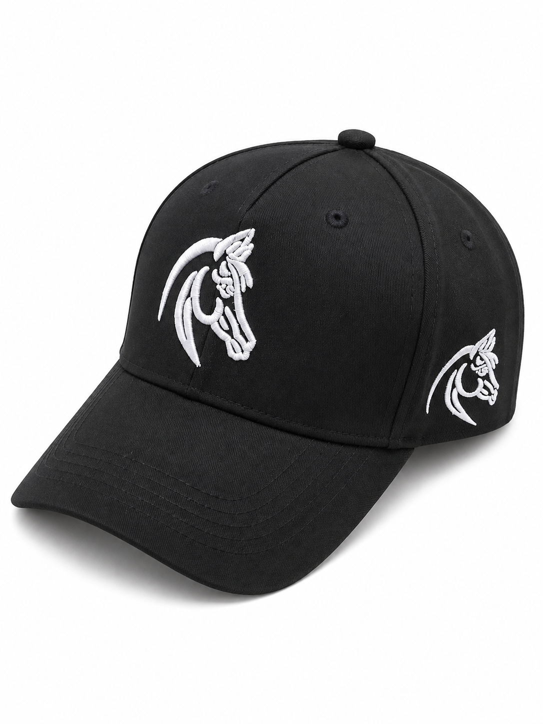 Ferrari Horse Embroidered Black Cap